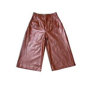 Abercrombie & Fitch Faux Vegan Leather Brown High Waisted Shorts Size XS